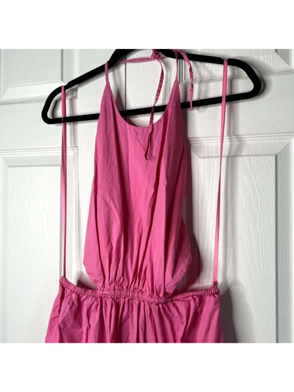 STAUD Apfel Pink Halter Cutout Sleeveless Maxi Dress Women's Size Large L - Picture 5 of 12